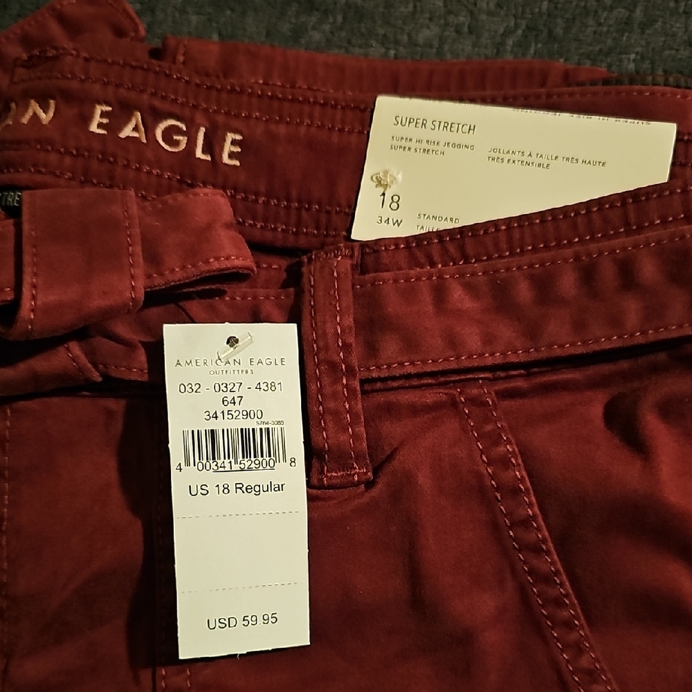 American Eagle Outfitters Red Ankle Pants